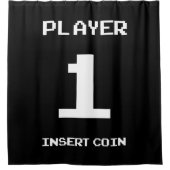 Player 1 gamer design duschvorhang (Vorderseite)