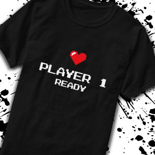 Player 1 Ready Junge Mutter Vater Kinderankündigun T-Shirt
