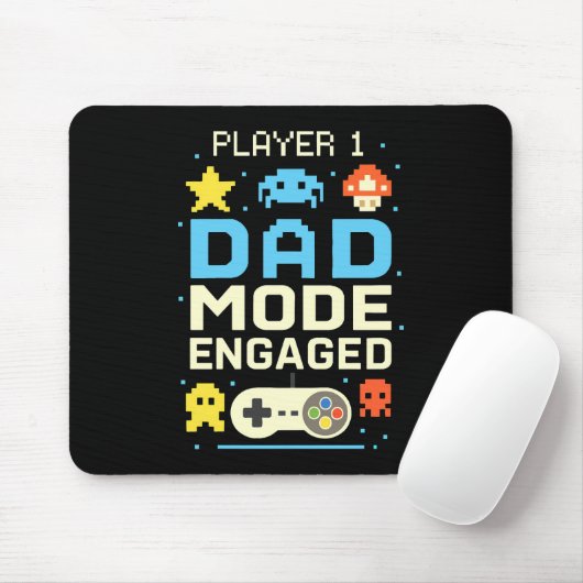 Player 1 Vater Modus Verlobt Mousepad (Mit Mouse)