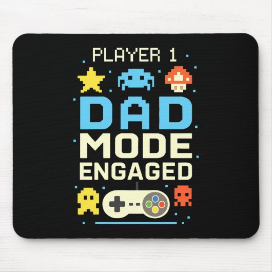 Player 1 Vater Modus Verlobt Mousepad (Vorne)