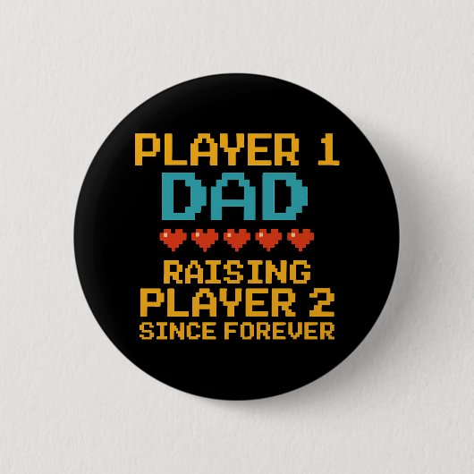 Player 1 Vater Retro Gamer Button (Vorderseite)