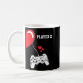 Player 2 Valentines Day Gaming Matching Couple Gam Kaffeetasse (Links)