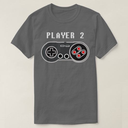 Player 2 Videospielcontroller rückwärts T-Shirt (Design vorne)