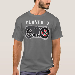 Player 2 Videospielcontroller rückwärts T-Shirt