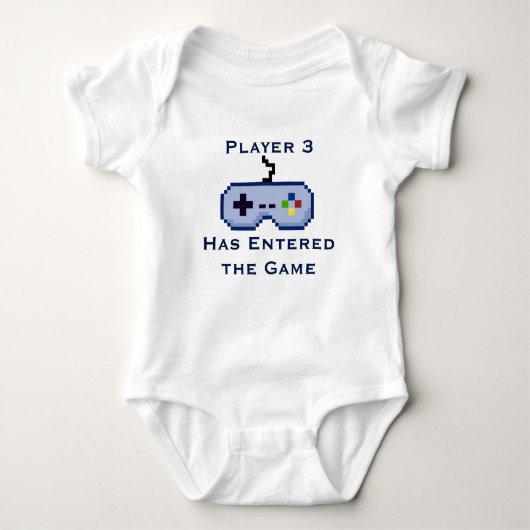 Player 3 hat das Game Strampler Shirt betreten (Vorderseite)
