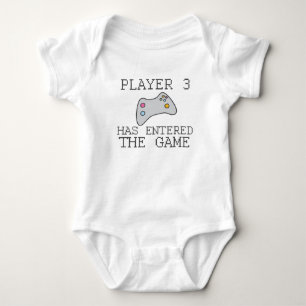 Player 3 hat den Game Gamer Spaß betreten Baby Strampler