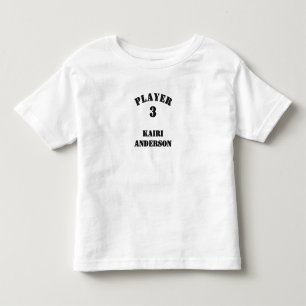 Player 3 mit Namen und Nummer (in schwarz) Kleinkind T-shirt