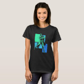 Player Baseball Batter Green Blue Catcher Pitcher T-Shirt (Vorne ganz)