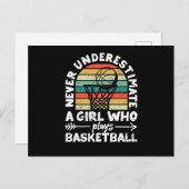 Player girls Never underestimate girls Postkarte (Vorne/Hinten)