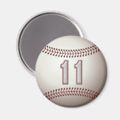 Player Number 11 - Coole Baseball-Sticks Magnet (Vorderseite/Rückseite)