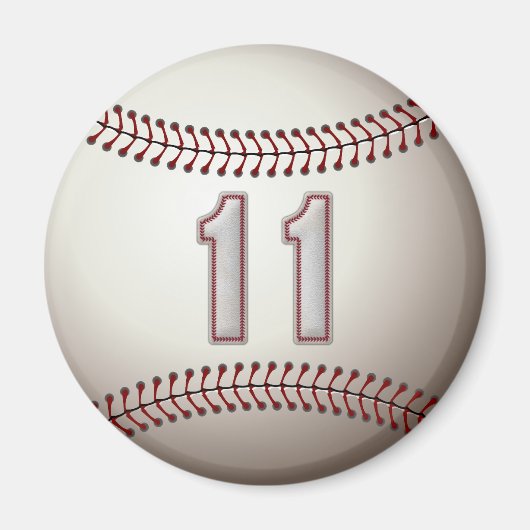 Player Number 11 - Coole Baseball-Sticks Magnet (Vorne)