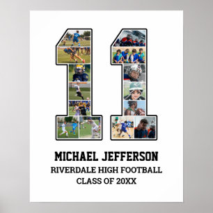 Player Number 11 Foto Collage des Senior Sports Te Poster