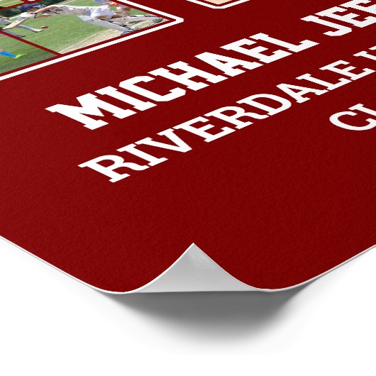 Player Number 12 Senior Sports Team FotoCollage Poster (Ecke)