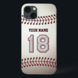 Player Number 18 - Coole Baseball-Sticks sehen Case-Mate iPhone Hülle<br><div class="desc">Dieses einzigartige Design und diese Zahl sind speziell für die Nachahmung von Baseball Stitches Look entwickelt worden.</div>