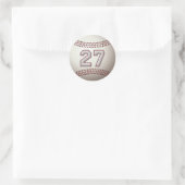 Player Number 27 - Coole Baseball-Sticks Runder Aufkleber (Tasche)