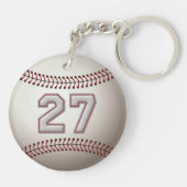 Player Number 27 - Coole Baseball-Sticks Schlüsselanhänger (Rückseite)