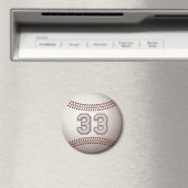 Player Number 33 - Coole Baseball-Sticks Magnet (In Situ (Geschirrspüler))
