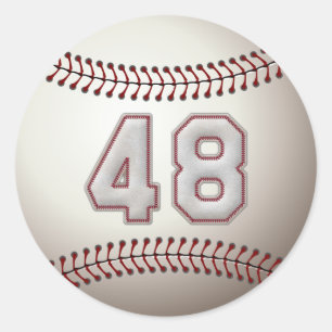 Player Number 48 - Coole Baseball-Sticks Runder Aufkleber