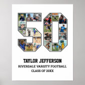 Player Number 50 Senior Sports Team Foto Collage Poster (Vorne)