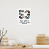 Player Number 53 Senior Sports Team FotoCollage Poster (Küche)