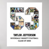 Player Number 53 Senior Sports Team FotoCollage Poster (Vorne)