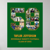 Player Number 58 Senior Sports Team Foto Collage