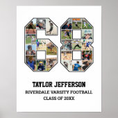 Player Number 68 Senior Sports Team Foto Collage Poster (Vorne)