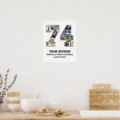 Player Number 74 Senior Sports Team Foto Collage Poster (Küche)