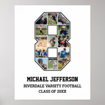 Player Number 8 Senior Sports Team Foto Collage