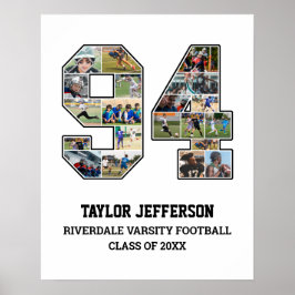 Player Number 94 Senior Sports Team Foto Collage Poster