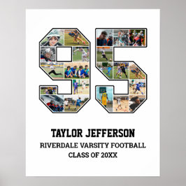Player Number 95 Senior Sports Team Foto Collage Poster