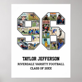 Player Number 96 Senior Sports Team FotoCollage Poster