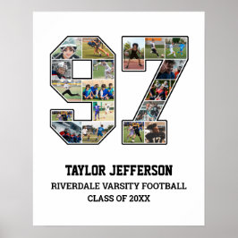 Player Number 97 Senior Sports Team Foto Collage Poster