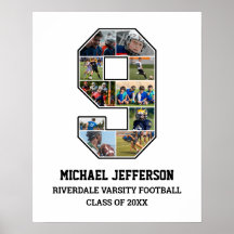 Player Number 9 Senior Sports Team Foto Collage