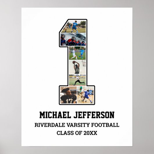 Player Nummer 1 Foto Collage des Senior Sports Tea Poster (Vorne)