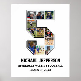 Player Nummer 5 - FotoCollage des Senior Sports Te Poster