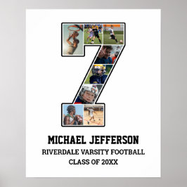 Player Nummer 7 Foto Collage des Senior Sports Tea Poster
