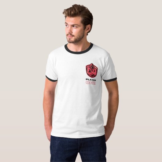 Player One Fox Emblem - das exklusive Gamer-Emblem T-Shirt (Vorne ganz)
