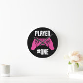 Player #One Gaming Runde Wanduhr (Zuhause)