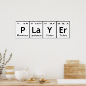 PLaYEr Periodic Table Elements Words Chemistry Poster (Küche)