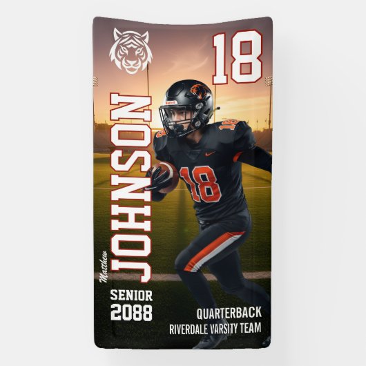 Player Photo Senior Football Player Homecoming Banner (Vertikal)