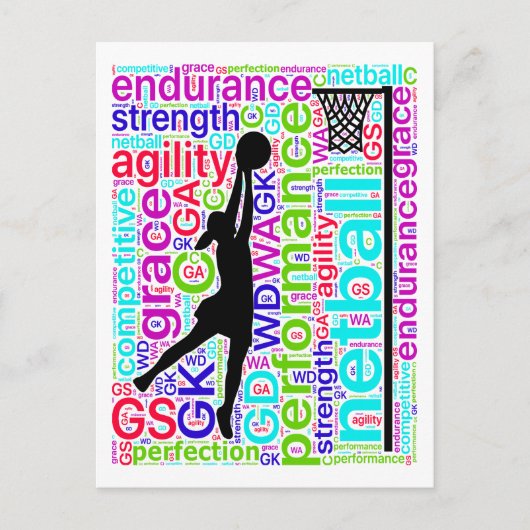 Player-Positionen Inspiration Netball Postkarte (Vorderseite)