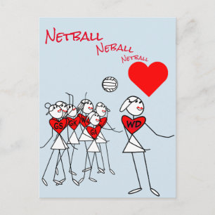 Player Positionen WD Liebe Netball Clipart Postkar Postkarte