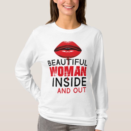 Playera básica de mangas largas Beautiful Woman T-Shirt (Vorderseite)