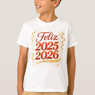 Playera Básica para Niño con Diseño “Feliz 2025-20 T-Shirt