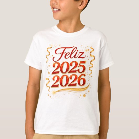 Playera Básica para Niño con Diseño “Feliz 2025-20 T-Shirt (Vorderseite)