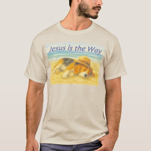 Playera Beach with a Hat - "Jesus is the Way" T-Shirt (Vorderseite)