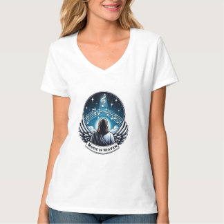 Playera con cuello en V con punto de jersey T-Shir T-Shirt