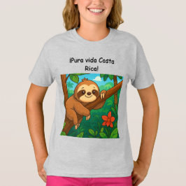 Playera de Oso perezoso costarricense. T-Shirt