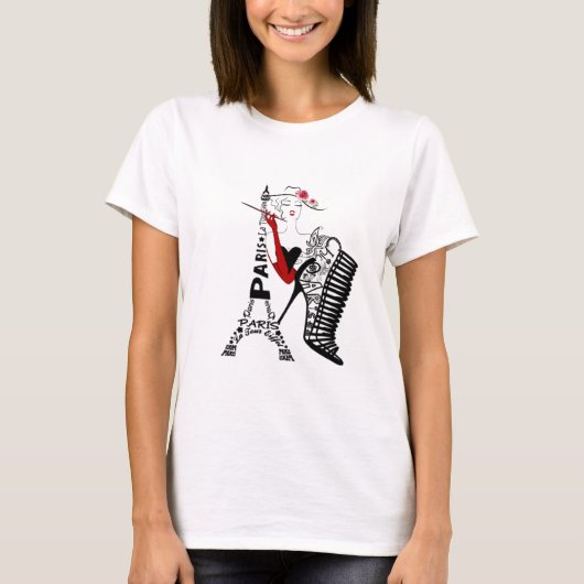 Playera de parís chic con mujer T-Shirt (Vorderseite)